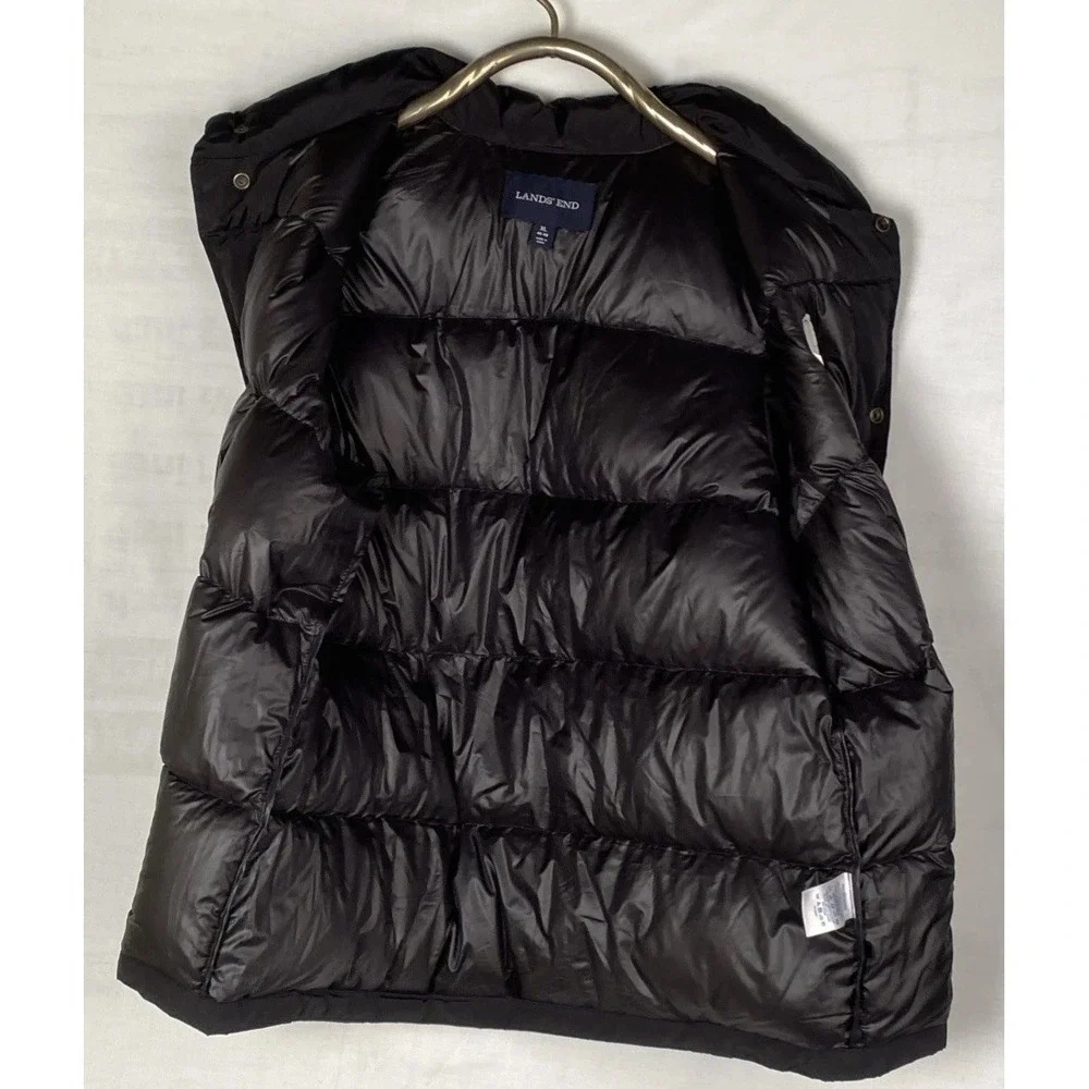 Lands End Mens  Down Puffer Vest Black Sz XL‎ Logo Sjb 1905